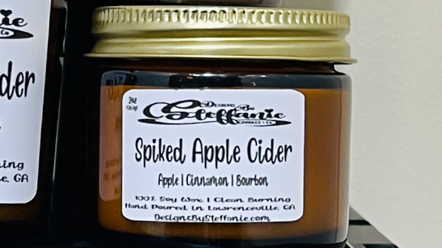Spiked Apple Cider Crackling Wooden Wick Candle (Amber Glass Jar)