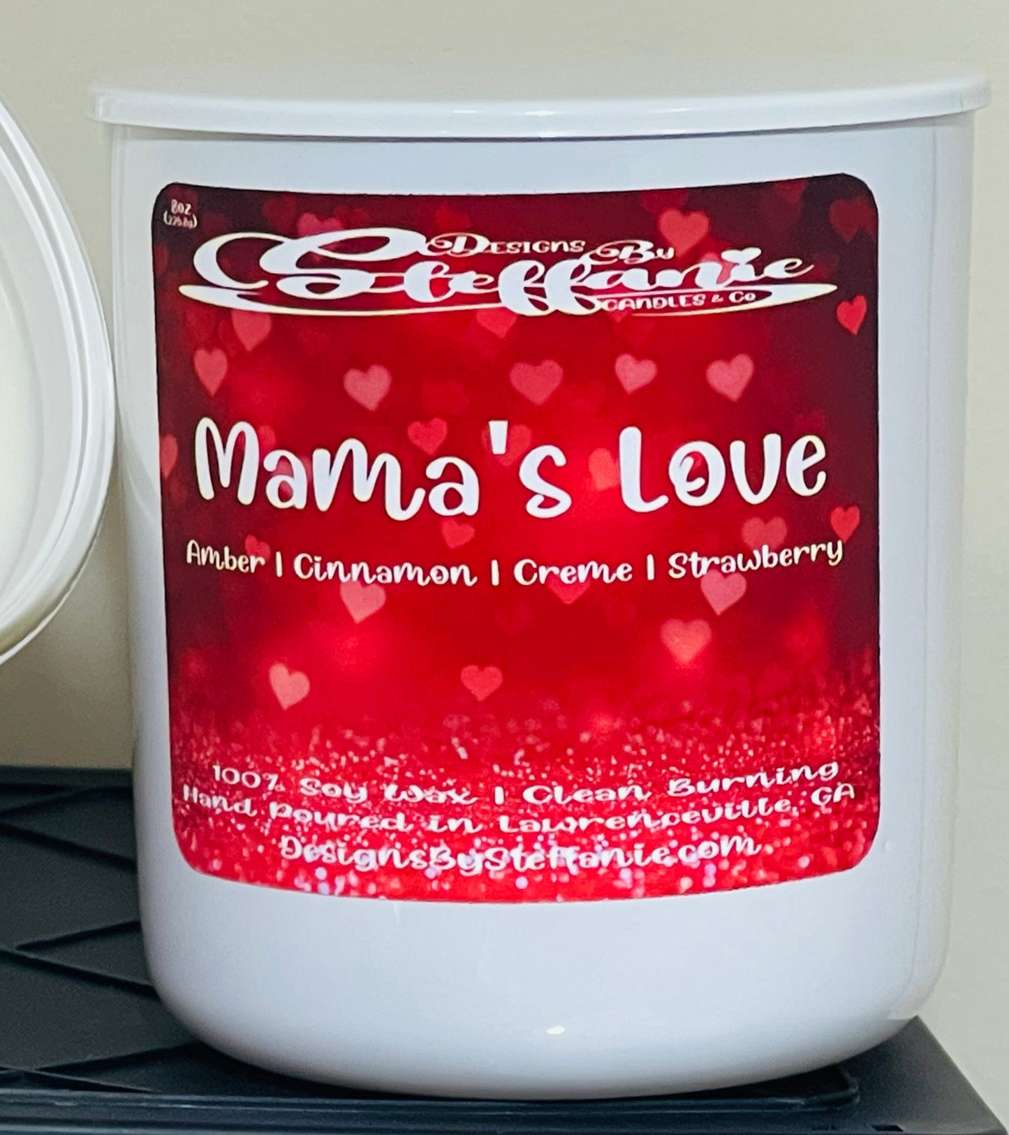 Mama’s Love Crackling Wooden Wick Candle (White Glass Jar)
