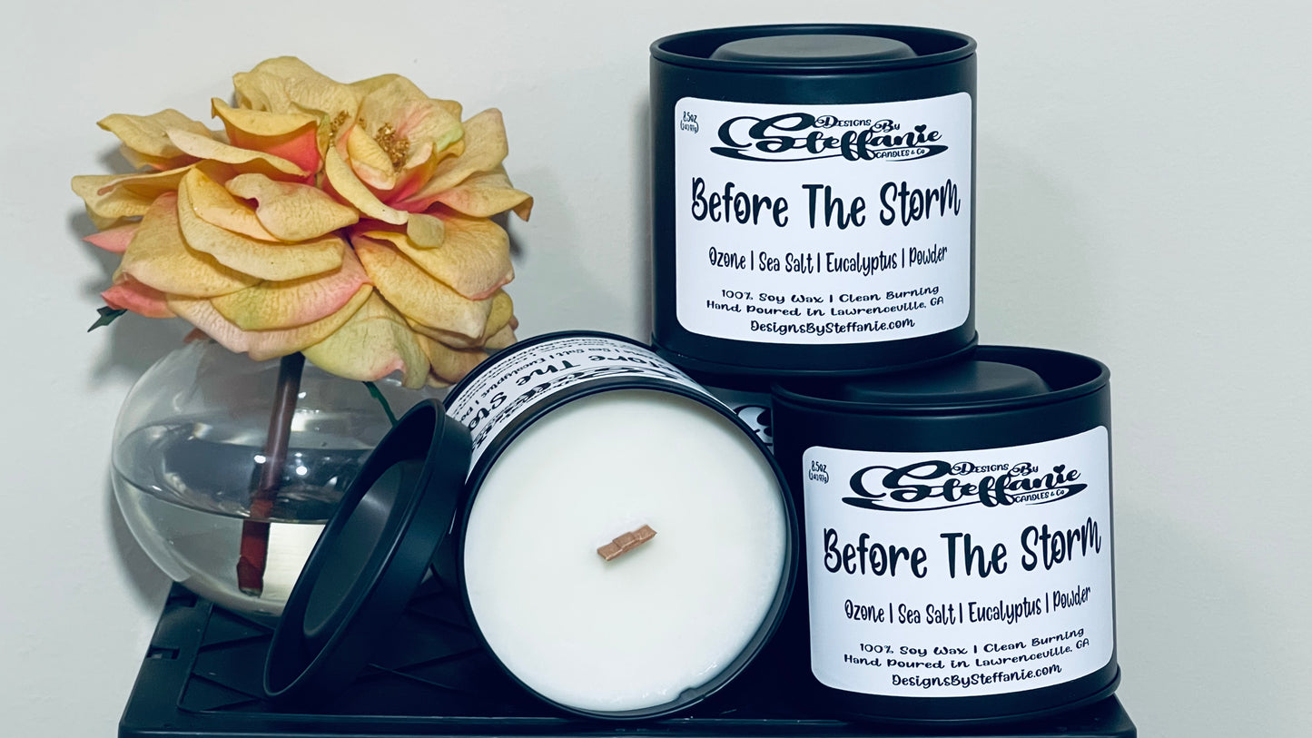 Before The Storm Crackling Wooden Wick Candle (Black Paint Can)