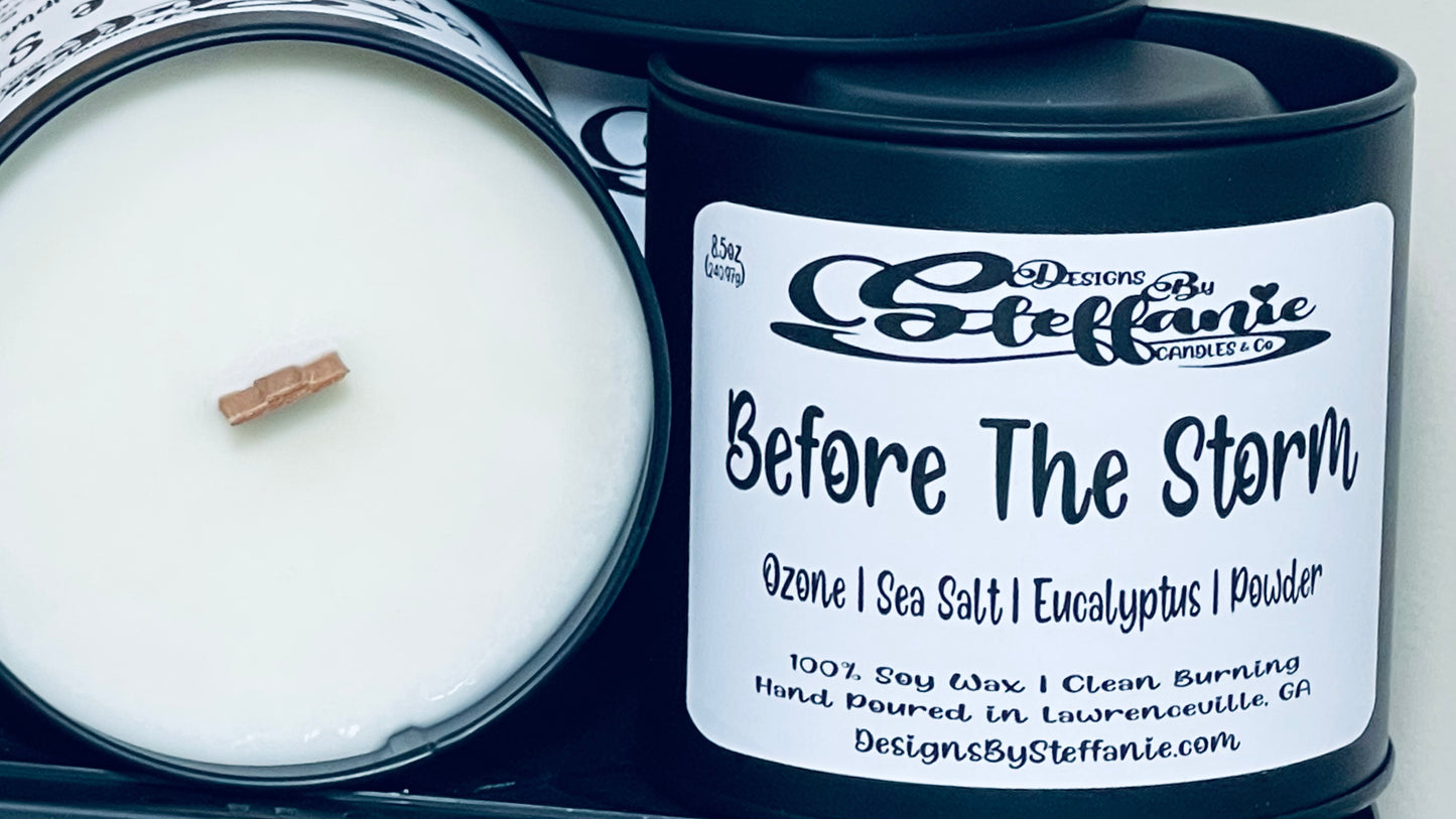 Before The Storm Crackling Wooden Wick Candle (Black Paint Can)