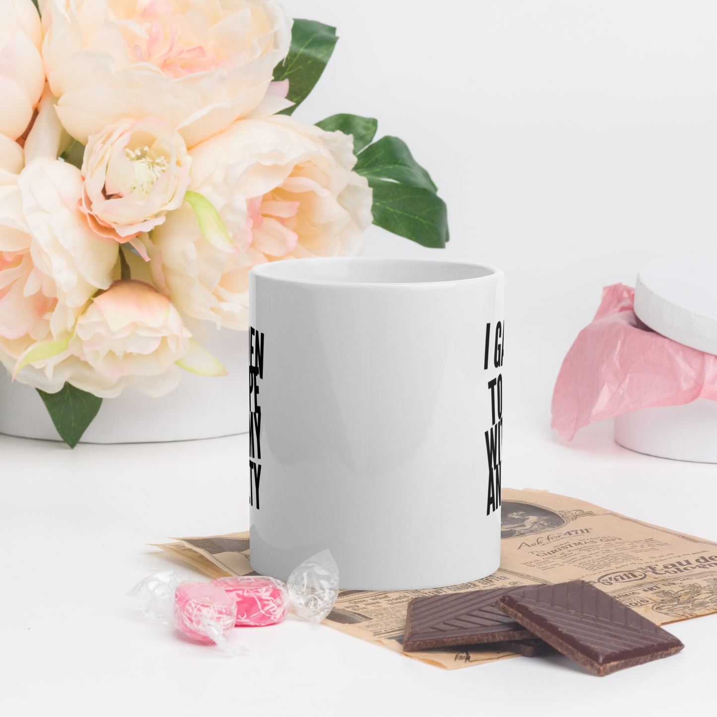 I Garden To Cope With My Anxiety | White Glossy Mug | Gardening Gift Idea