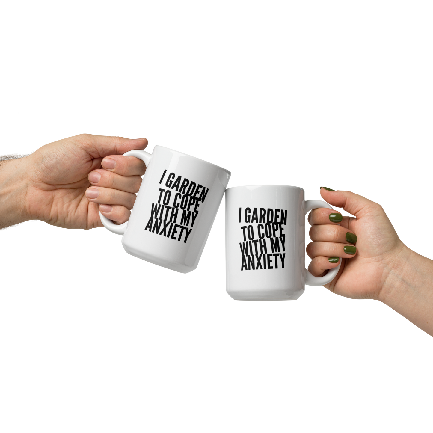 I Garden To Cope With My Anxiety | White Glossy Mug | Gardening Gift Idea